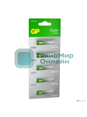 Алкалиновые батарейки GP Super Alkaline G-Tech 24А ААA - 1 шт. на отрывных блистерах