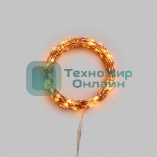Гирлянда светодиодная Роса с контроллером 20м 200 LED ЯНТАРНЫЙ IP20 230В медный провод NEON-NIGHT