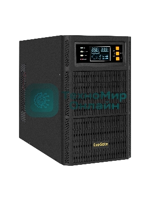 Источник бесперебойного питания On-line ExeGate PowerExpert TL-2000.72V.LCD.AVR.4SH.USB.RS232.SNMP 2000VA/2000W, On-Line, PF=1, LCD, 4*Schuko, RS232, USB, SNMP-slot, встроенные батареи 12V 7.2Ah- 6шт, возможность подключения до 4 внешних батарейных блоков 72В, Tower, металлический корпус, Black