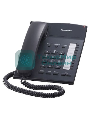 Телефон проводной Panasonic KX-TS2382RUB черный индикатор вызова,повторный набор последнего номера,4 уровня громкости звонка