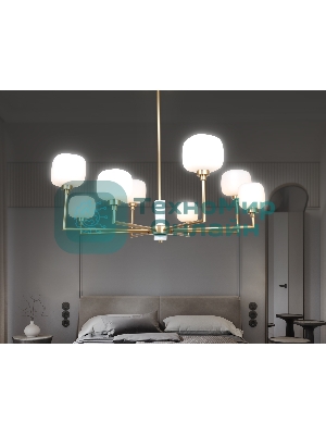 Люстра Ambrella light LH53017/8 BS/FR латунь/белый матовый G9*8 max 40W D830*680