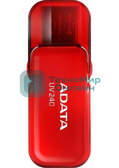 Флешка USB ADATA UV240 (AUV240-32G-RRD), 32Gb, USB 2.0, R/W 15/5, красный