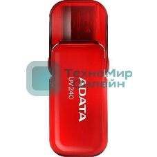 Флешка USB ADATA UV240 (AUV240-32G-RRD), 32Gb, USB 2.0, R/W 15/5, красный