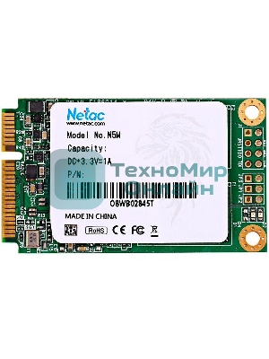 Накопитель SSD Netac N5M, 2048GB, mSATA, R/W 545/500