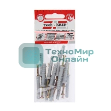 Дюбель-гвоздь 6х40 с потайной манжетой полипропилен (уп.16шт) пакет Tech-Krep 102943