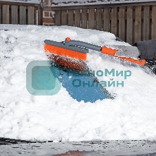 Щетка-сметка для снега со скребком, поворотная голова, 510 мм Stels