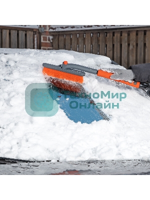 Щетка-сметка для снега со скребком, поворотная голова, 510 мм Stels