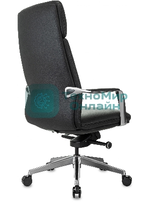 Кресло руководителя Бюрократ VEGA черный кожа крестов. алюминий