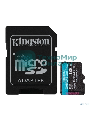 Флеш карта microSDXC 128Gb Kingston SDCG4/128Gb Canvas Go! Plus V30 A2 + adapter