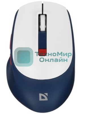 Мышь беспроводная Defender Belsa MB-249 белый/синий, 3200 dpi, радиоканал, Bluetooth, USB, кнопки - 6