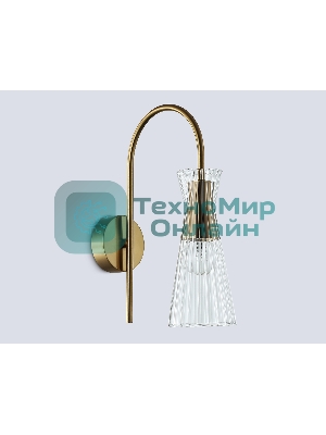 Настенный светильник Ambrella light LH55705 BS/CL латунь/прозрачный E14 max 40W 220*90*300