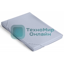 Папка-короб на резинке Бюрократ -BA25/05GREY, пластик, 0.5мм, корешок 25мм, A4 серый
