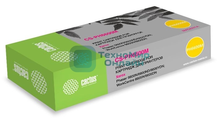 Картридж лазерный Cactus CS-PH6600М (106R02234) пурпурный (6000 стр.) для Xerox Phaser 6600/WorkCentre 6605