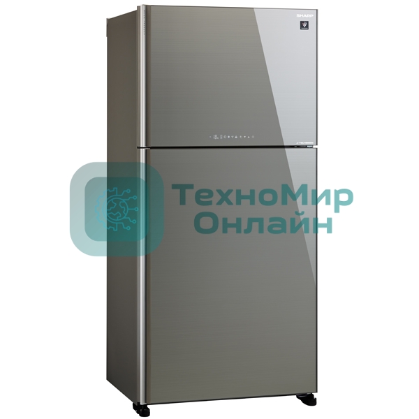 Холодильник Sharp SJ-XG60PGSL серебристый двухкамерный 422/178л морозилка сверху, No Frost