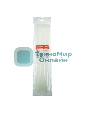 Хомут-стяжка кабельная нейлоновая Rexant 400 x4,8 мм, белая, упаковка 100 шт.