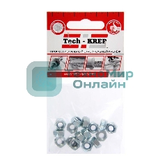 Гайка самоконтрящаяся М6 цинк. DIN 985 (уп.16шт) пакет Tech-Krep 103031