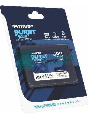 Накопитель SSD Patriot Burst Elite, 480Gb, SATA, 2.5