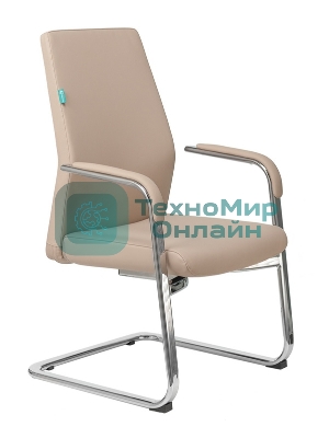 Кресло Бюрократ JONS-LOW-V бежевый, кожа