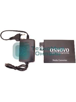 Медиаконвертер OSNOVO Гигабитный медиаконвертер, по одному волокну SM до 20 км, по MM - до 500м, tx1310/rx1550нм