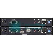 Удлинитель, KVM USB 2xDVI Single Link+AUDIO+RS232, 100 м., 1xUTP, макс.разр.1920х1200 60Hz 90м Cat5e;100м Cat6/6a/1080p 100м HDBaseT;1920x1200 150м cat6/6a LongReach HDBaseT, 2xDVI-D+2MINIJACK+DB9+USB B>3xUSB A, бп 220> 5V, ATEN CE624-AT-G