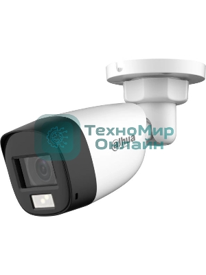 Уличная цилиндрическая HDCVI-видеокамера Dahua DH-HAC-HFW1200CLP-IL-A-0280B-S6 с интеллектуальной двойной подсветкой 2Мп, объектив 2.8мм, ИК 20м, LED 20м, IP67, корпус: металл, быстрый монтаж