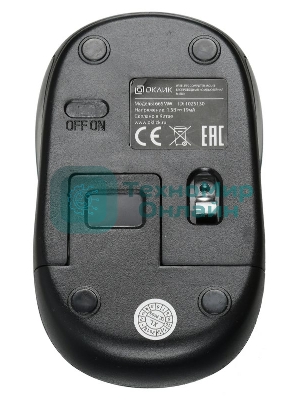Мышь беспроводная Oklick 665MW черный, 1000 dpi, радиоканал, USB, кнопки - 3