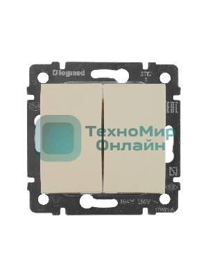 Выключатель Legrand 774305 Valena двухклавишный 10 AX(слоновая кость)