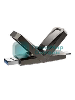 Флешка USB Netac US5 (NT03US5C-256G-32TA), 256Gb, USB 3.2/TypeC, R/W/ 550/500, черный