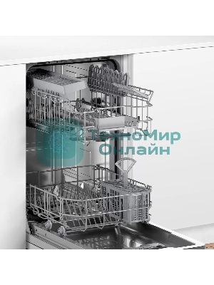 Встраиваемая посудомоечная машина Bosch SPV4HMX10E, серебристый, 44.8 см, 10 компл., 44 дБ, класс A++