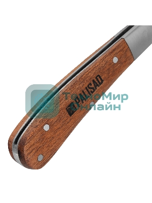 Нож садовый складной Palisad прямое лезвие, 173 мм, деревянная рукоятка