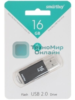 Флешка USB Smartbuy V-Cut Black (SB16GBVC-K), 16Gb, USB 2.0, R/W 20/10 , черный