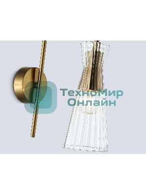 Настенный светильник Ambrella light LH55705 BS/CL латунь/прозрачный E14 max 40W 220*90*300