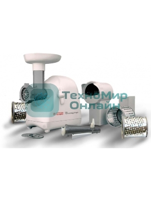 Мясорубка электрическая Белвар КЭМ-П2У 302-11 белый, 1500 Вт, 1.8 кг/мин, реверс, насадки - 6