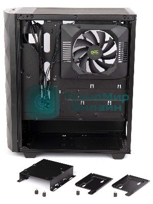 Компьютерный корпус Hiper DCB черный без БП ATX 1x120mm 1x140mm 1xUSB2.0 1xUSB3.0 audio bott PSU