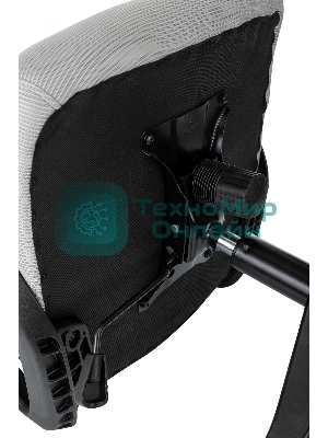 Кресло Бюрократ Wise серый, сетка, подголовник