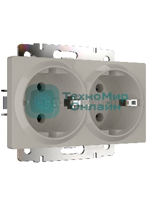 Розетка двойная с заземлением WERKEL (дымчатый) W1272004