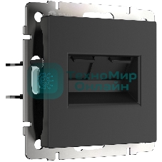 Розетка двойная Werkel Ethernet RJ-45 (черный матовый) W1182208