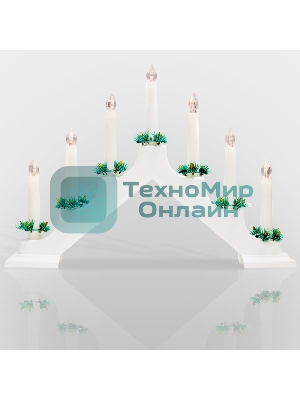 Новогодняя горка Neon-night 7 свечек, цвет корпуса: белый, цвет свечения: теплый белый
