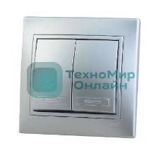 Выключатель 2-кл. СП Мира 10А IP20 метал. сер. LEZARD 701-1010-101