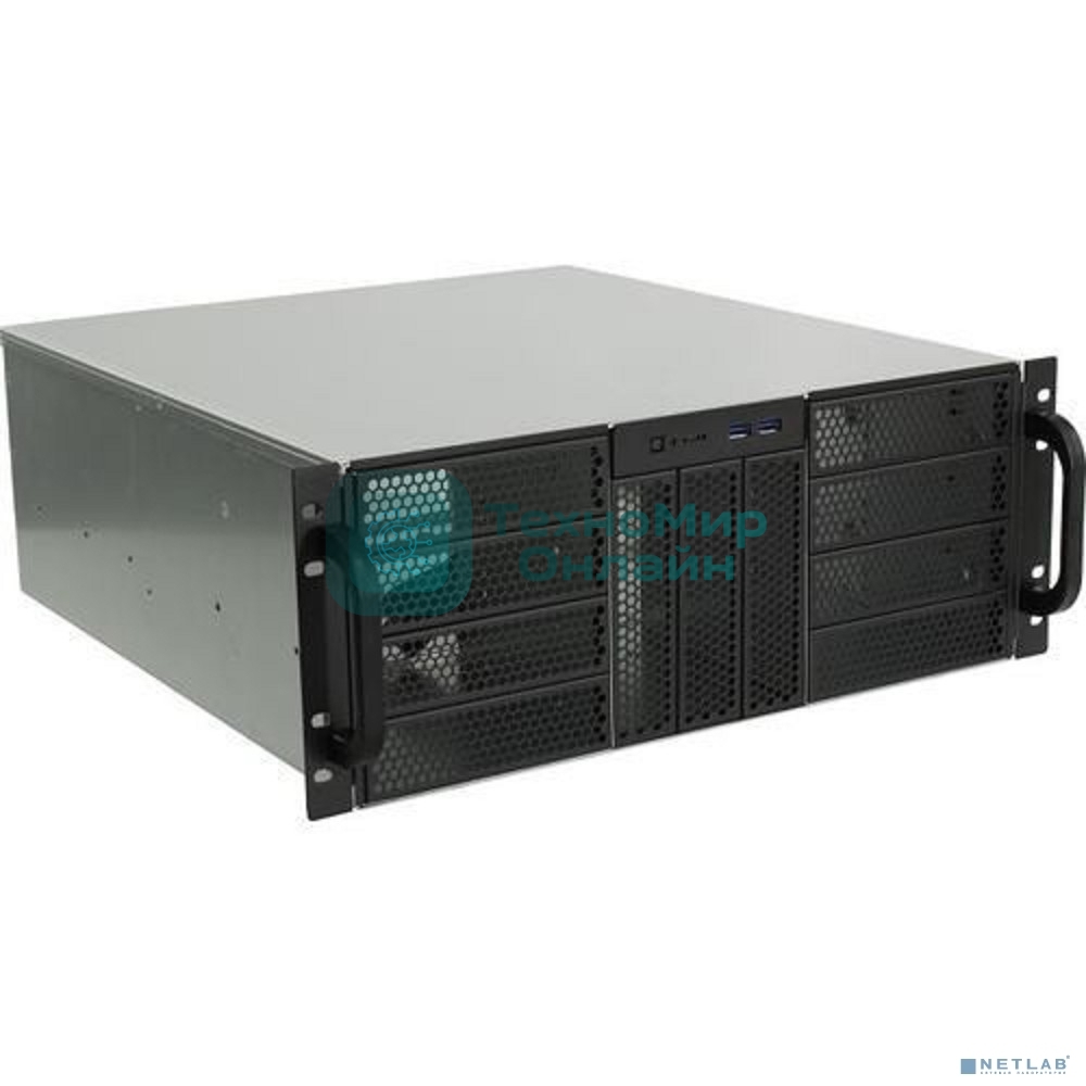 Компьютерный корпус Procase RE411-D2H15-C-48 4U server case,2x5.25+15HDD,черный,без блока питания,глубина 480мм,MB CEB 12