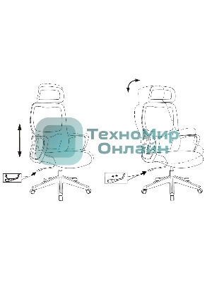 Кресло Бюрократ Wise серый, сетка, подголовник