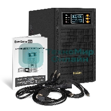 Источник бесперебойного питания On-line ExeGate PowerExpert TL-2000.72V.LCD.AVR.4SH.USB.RS232.SNMP 2000VA/2000W, On-Line, PF=1, LCD, 4*Schuko, RS232, USB, SNMP-slot, встроенные батареи 12V 7.2Ah- 6шт, возможность подключения до 4 внешних батарейных блоков 72В, Tower, металлический корпус, Black