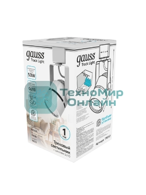 Светильник Gauss трековый цилиндр 12W 950lm 4000K 180-220V IP20 55x190мм белый LED 1/40