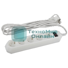 Сетевой фильтр ЭРА USF-5es-1.5m-W, 1.5 м, белый