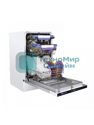 Встраиваемая посудомоечная машина Maunfeld MLP-08IMR, белый/черный, 44.5 см, 10 компл., 47 дБ, класс A++
