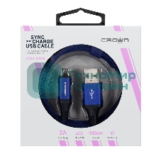 Кабель Crown USB - microUSB CMCU-3103M blue