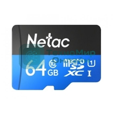 Флеш карта microSDHC 64Gb Netac P500 NT02P500STN-064G-S (без SD адаптера) 80Mb/s