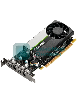 Видеокарта PNY GPU NVIDIA VCNT1000-8Gb-SB PCI-Express 3.0 x16, LP8 Gb GDDR6 128-bit, 4x Mini DP 1.4, 1x LP bracket.
