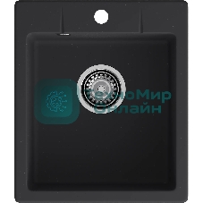 Мойка GRANFEST URBAN 242 1-чаша 420x490мм, монтаж: врезной, материал: кварц, черный