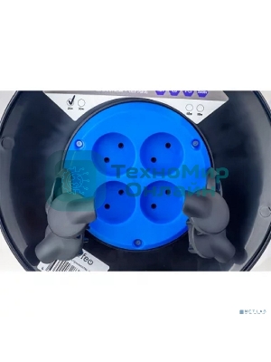 Удлинитель на катушке без заземления PERFEO RU POWER 50м 4гн 16А ПВС 2х1,5 IP44 (РБК16).